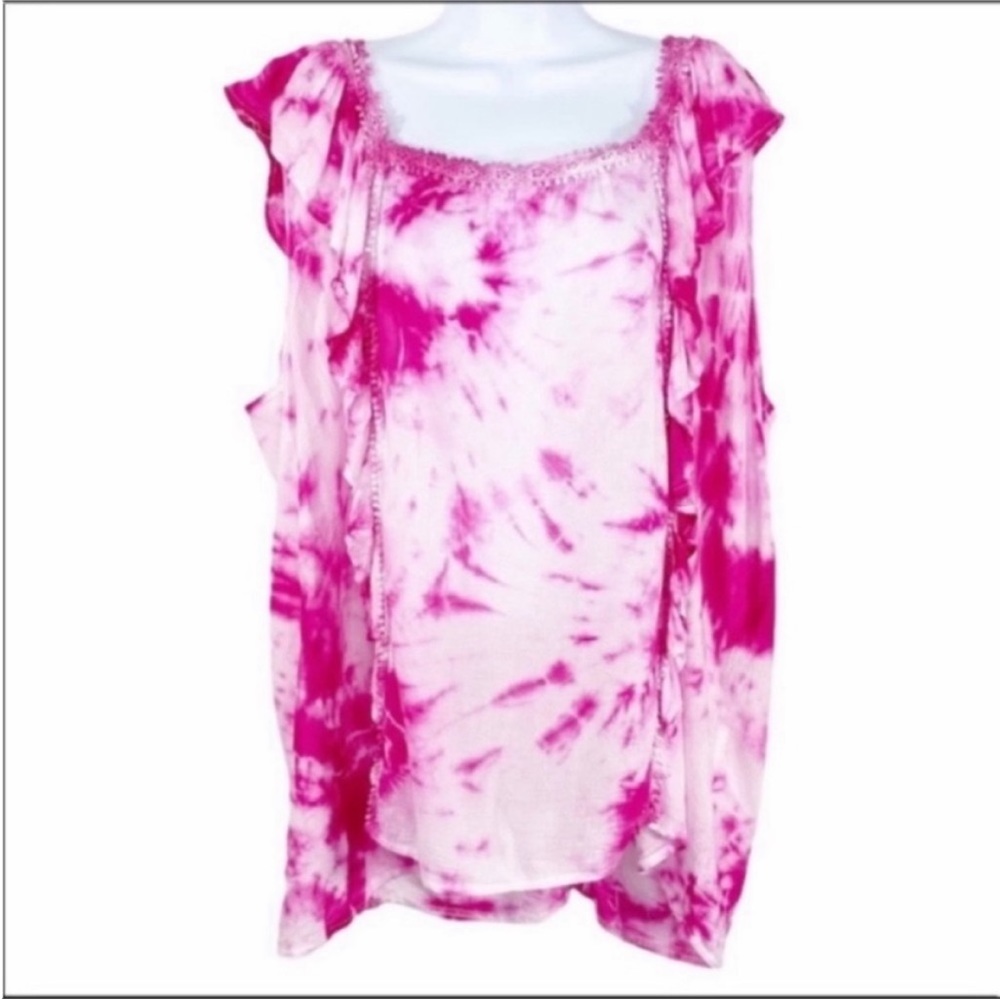 SUZANNE BETRO custom tie dye blouse top 2X
